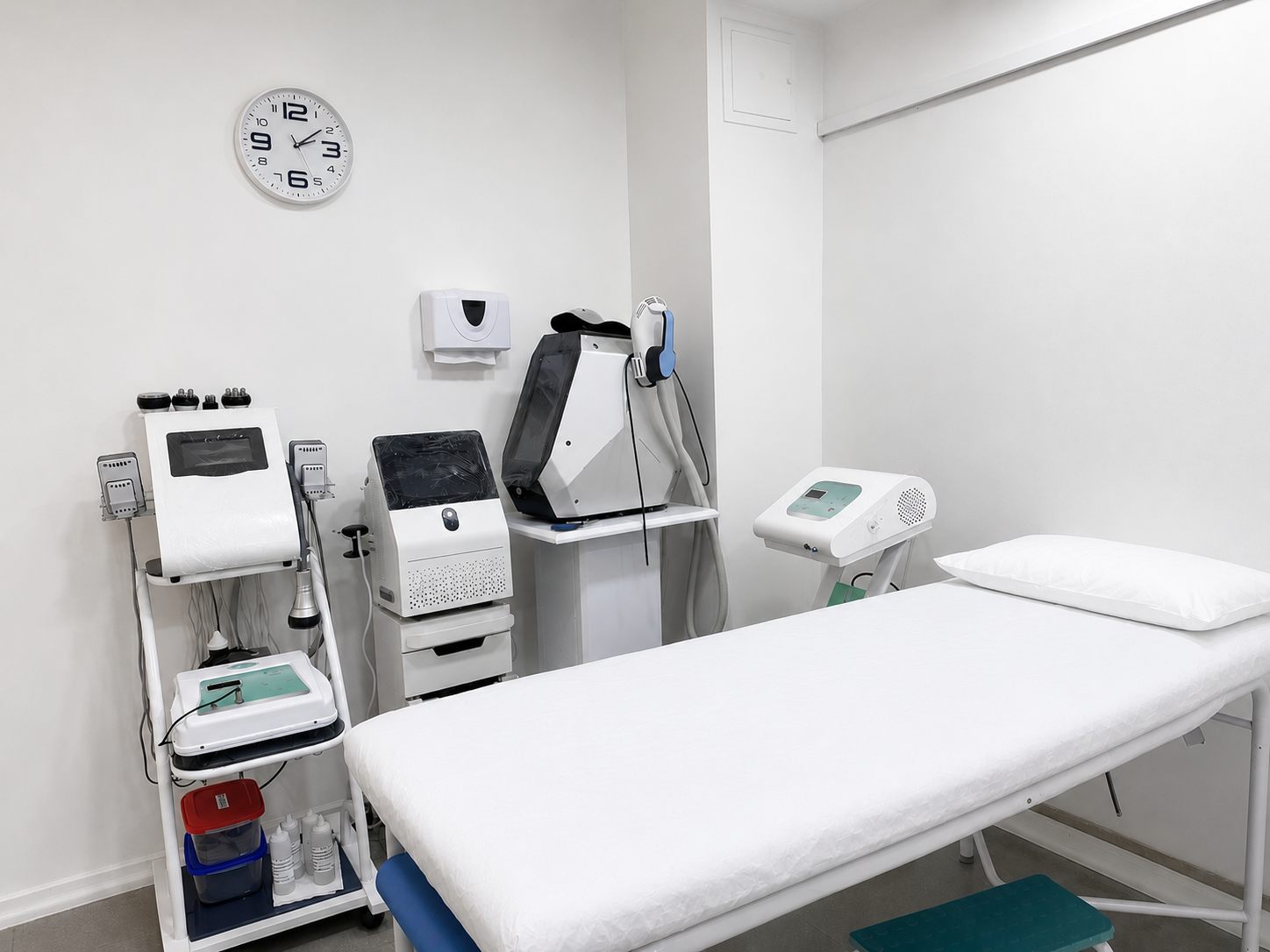 Cabina de tratamiento con aparatología
